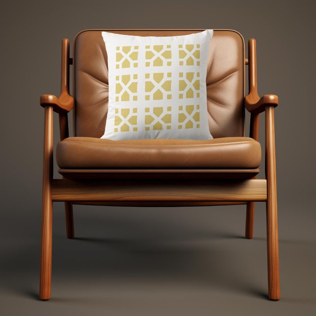 Coussin D'extérieur Impression rétro bloc jaune inspirée (Créateur téléchargé)