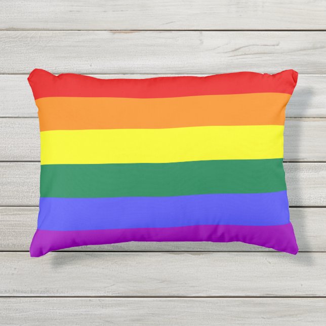 Coussin D'extérieur Indicateur de la fierté arc-en-ciel (Devant)