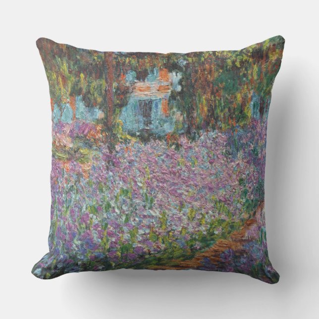 Coussin D'extérieur Irises dans le jardin Monet Art (Recto)