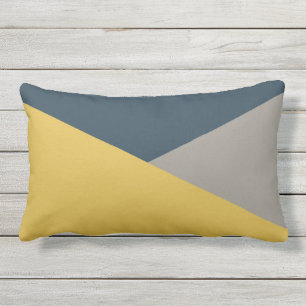 Coussin D'extérieur Jag Minimalist Color Block Mustard Navy Grey