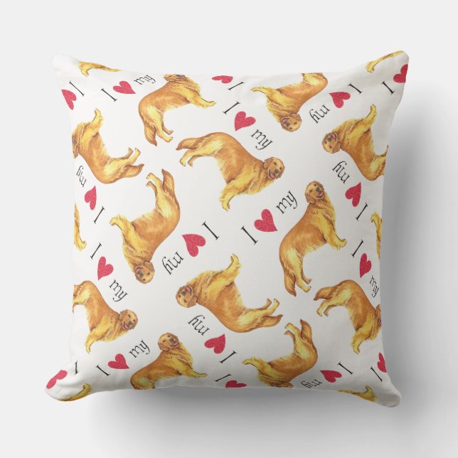 Coussin D'extérieur J'aime mon or (Recto)