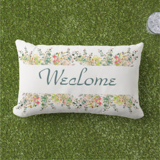 Coussin D'extérieur Jardin de fleurs sauvages Bienvenue sur le patio e