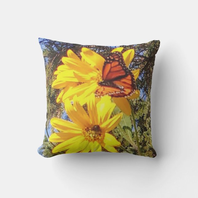 Coussin D'extérieur Jardin des papillons (Recto)