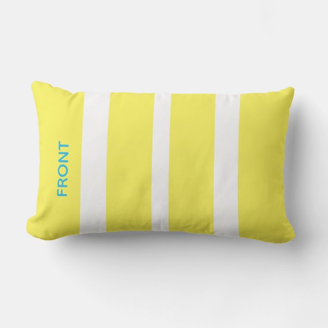 Coussin D'extérieur Jaune et blanc joyeux en extérieur (Recto)