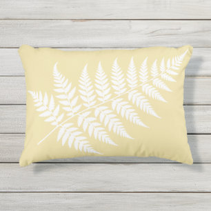 Coussin D'extérieur Jaune inspiré des bois papillon blanc fern