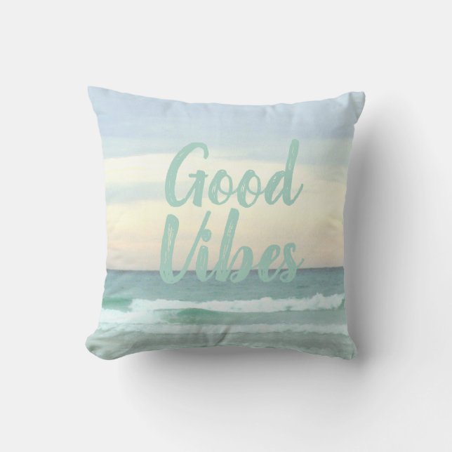 Coussin D'extérieur Je Sens Good Vibes Dans Mon Endroit Heureux (Recto)