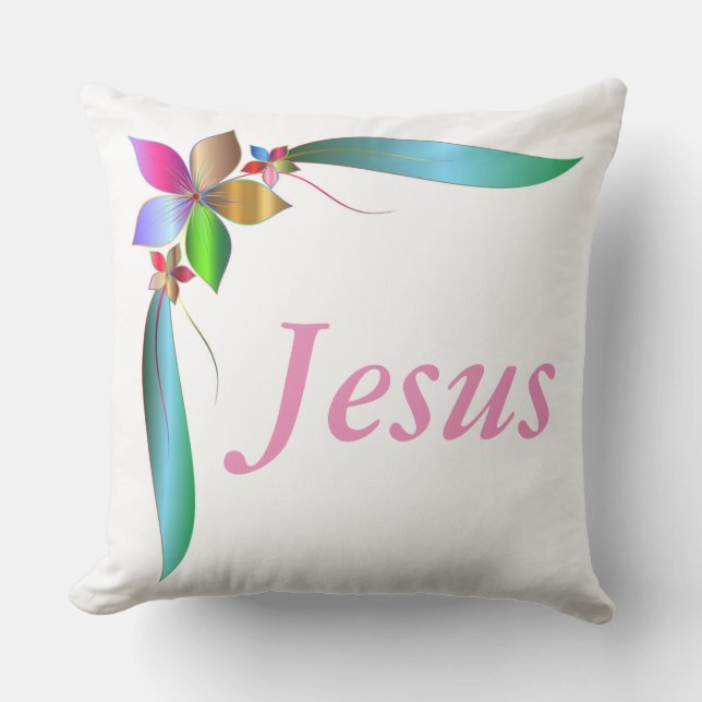 COUSSIN D'EXTÉRIEUR JÉSUS FLOWER RIBBON (Recto)