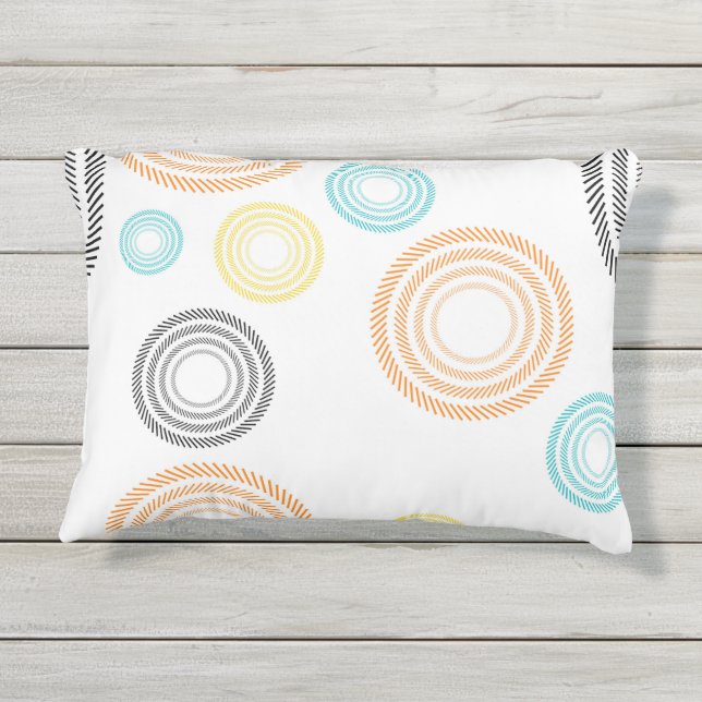 Coussin D'extérieur Joueuse, tendance, cool, moderne, cercles simples (Dos)