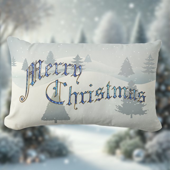 Coussin D'extérieur Joyeux Noël hiver scène (Créateur téléchargé)