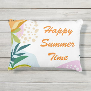 Coussin D'extérieur Joyeux temps d'été mignon motif abstrait et fruits