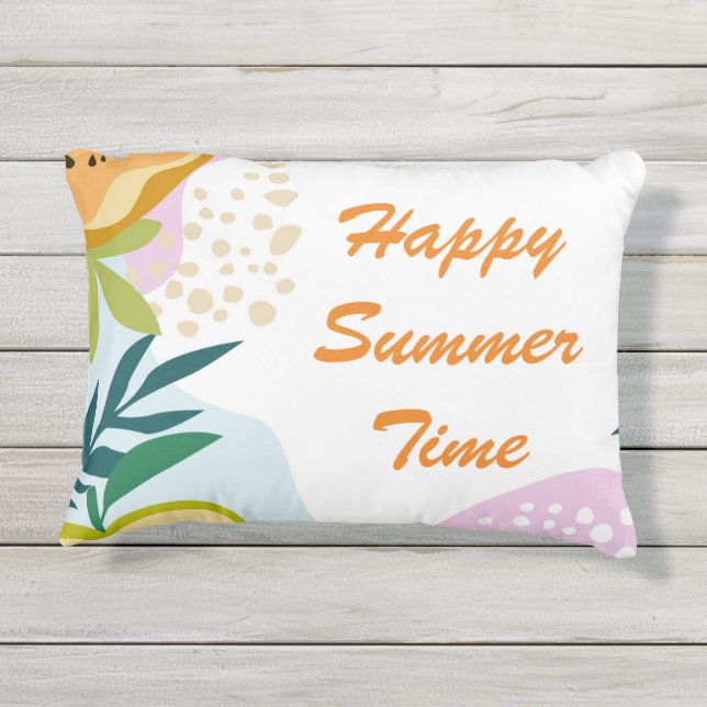 Coussin D'extérieur Joyeux temps d'été mignon motif abstrait et fruits (Dos)