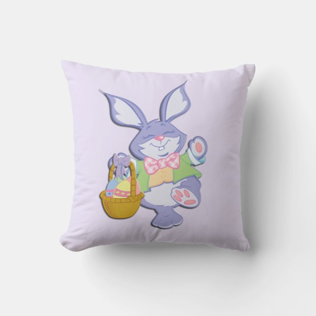 Coussin D'extérieur La Lavande de Bunny de Pâques (Recto)