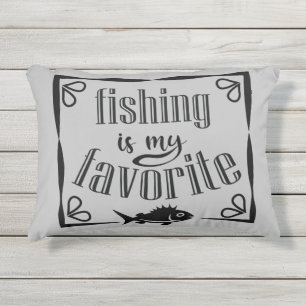 Coussin D'extérieur La pêche est ma citation préférée