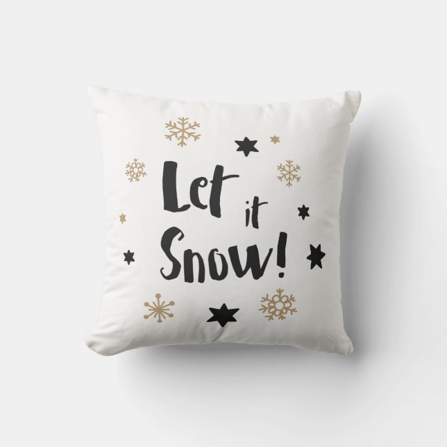 Coussin D'extérieur "Laissez-le neiger !"  Noël de calligraphie (Recto)