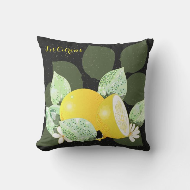 Coussin D'extérieur Les Citrons Noirs (Recto)