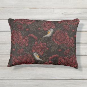 Coussin D'extérieur Les Reddébutants dans les chrysanthèmes en brun et