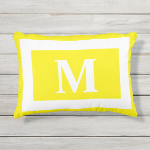 Coussin D'extérieur Lettre monogramme Luminaire jaune citron