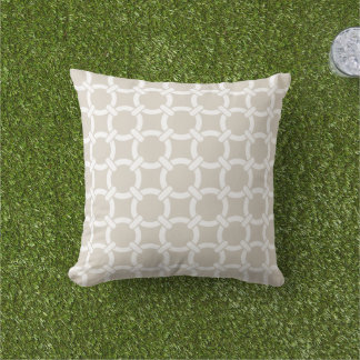 Coussin D'extérieur Liens de lin beige Preppy