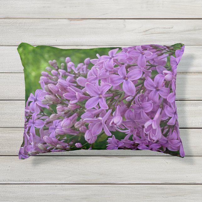 Coussin D'extérieur Lilas violet romantique élégant violet photo flora (Devant)
