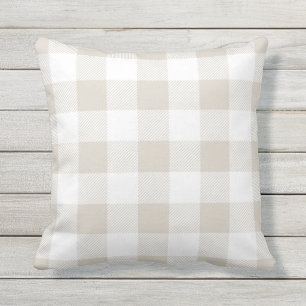 Coussin D'extérieur Linge Beige Preppo Buffalo Check Plaid