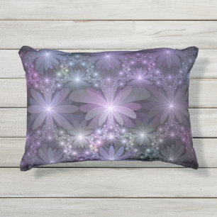 Coussin D'extérieur Lit de fleurs Art Fractal Abstrait tendance brilla