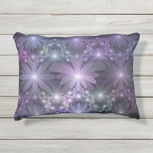 Coussin D'extérieur Lit de fleurs Art Fractal Abstrait tendance brilla (Devant)