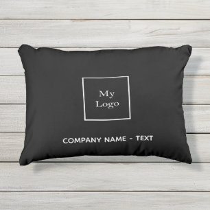 Coussin D'extérieur Logo de l'entreprise noir blanc élégant