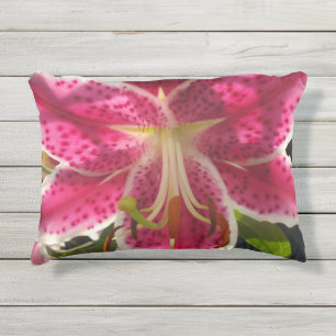 Coussin D'extérieur Lys roses fleurs tropicales roses rose