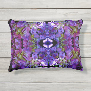 Coussin D'extérieur Magenta Purple bleu jaune Hydrangeas fleurs