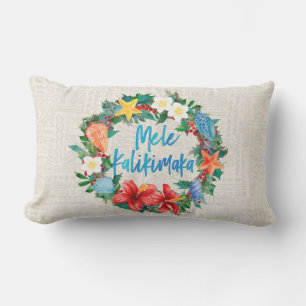 Coussin D'extérieur Mele Kalikimaka Hawaii couronne de Noël inverse