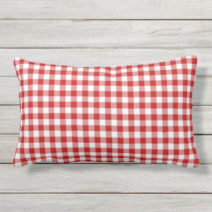 Coussin D'extérieur Mini En vichy Vérifier Motif rouge blanc