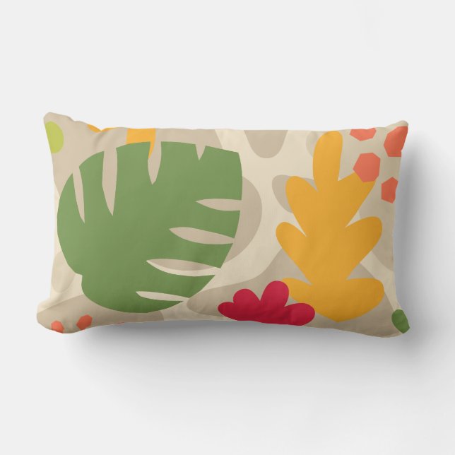 Coussin D'extérieur Mod Monstera Feuille Abstraite Hawaiian Tropical - (Recto)
