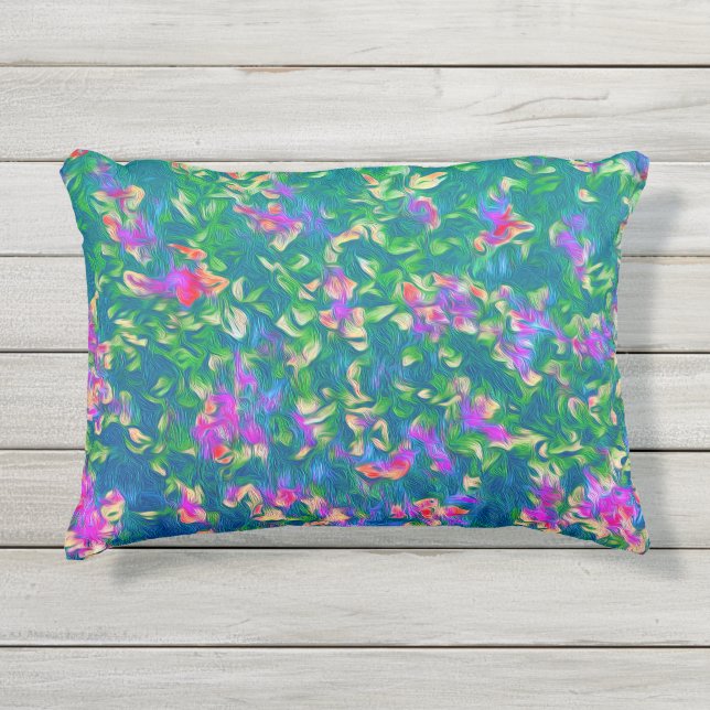 Coussin D'extérieur Modèle Floral Multicolor Lumineux (Devant)