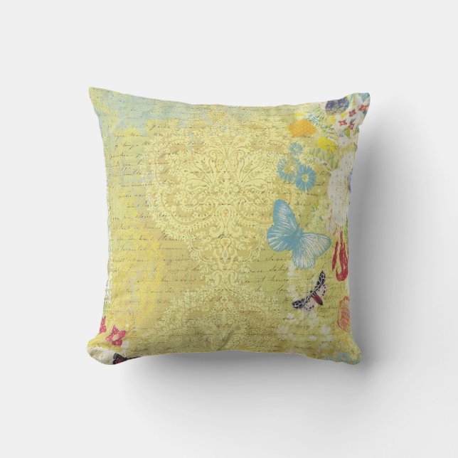 Coussin D'extérieur Modèle floral vintage (Recto)