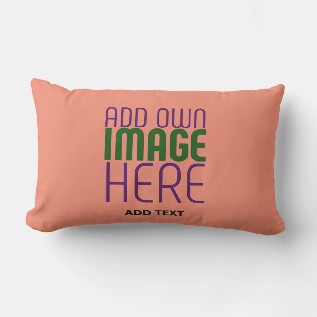 COUSSIN D'EXTÉRIEUR MODERNE ÉDITABLE CORAL ORANGE IMAGE MODÈLE TEXTE (Recto)