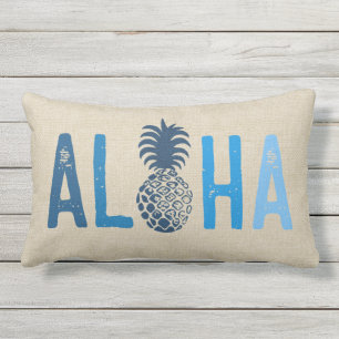Coussin D'extérieur Momona Pineapple Aloha Hawaiian Tropical Indigo