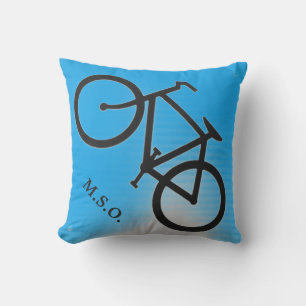 Coussin D'extérieur Monogramme bleu extérieur personnalisé sur Vélo si