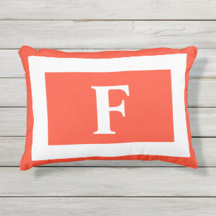Coussin D'extérieur Monogramme personnalisé Burnt Orange tendance