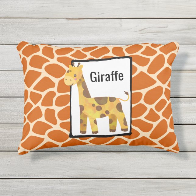 Coussin D'extérieur Motif à peau de girafe sauvage avec dessin de gira (Devant)