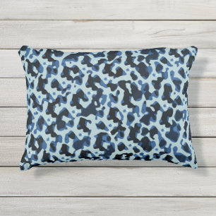 Coussin D'extérieur Motif Abstrait Camo noir bleu