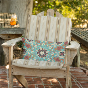Coussin D'extérieur Motif artistique de carreaux boho méditerranéen ma