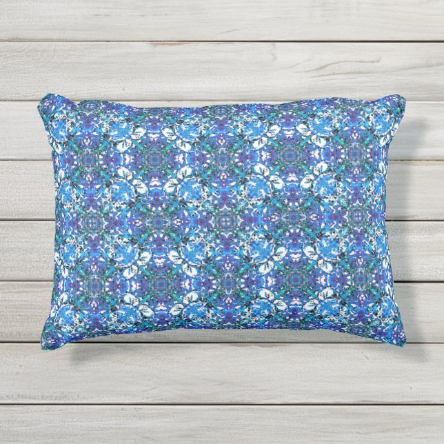 Coussin D'extérieur Motif Boho Blue, Purple et White Circle (Devant)