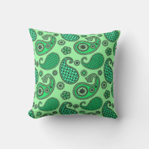 Coussin D'extérieur Motif cachemire, vert jade et menthe clair