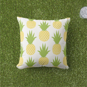 Coussin D'extérieur Motif d'ananas tropical jaune et vert