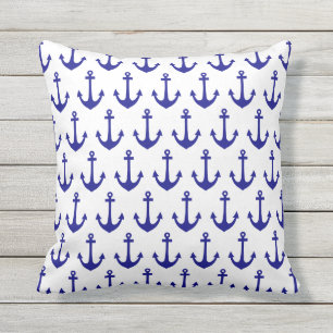 Coussin D'extérieur Motif d'Ancres nautiques bleu marine