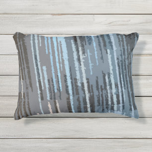 Coussin D'extérieur Motif de bande multicolore à tonalité terrestre