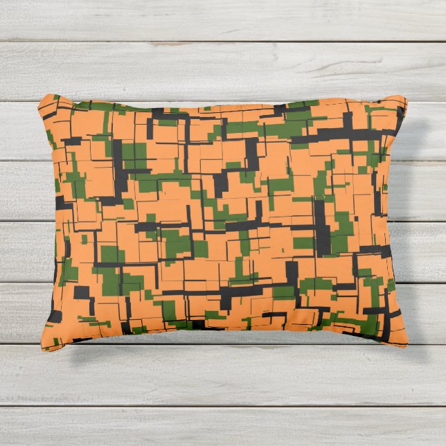 Coussin D'extérieur Motif de caméra numérique noir orange vert (Devant)