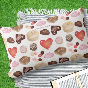 Coussin D'extérieur Motif de cœur de bonbon en chocolat chic mignon po