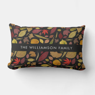 Coussin D'extérieur Motif de feuilles d'automne Personnalisé sombre hu