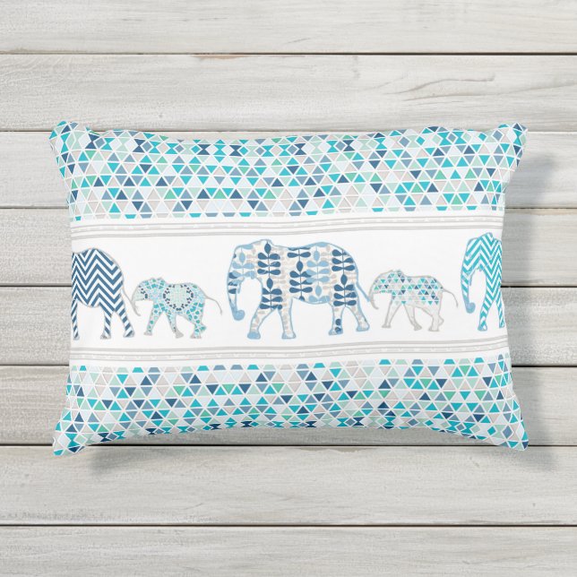 Coussin D'extérieur Motif de plage triangulaire géométrique moderne (Devant)